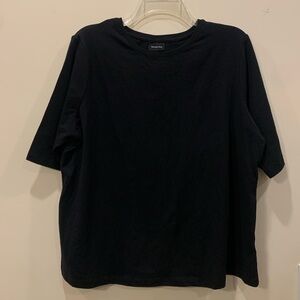 WHO WHAT WEAR Black Cropped Tee 1X NWOT